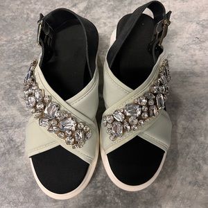 Karl Lagerfeld embellished athleisure sandals